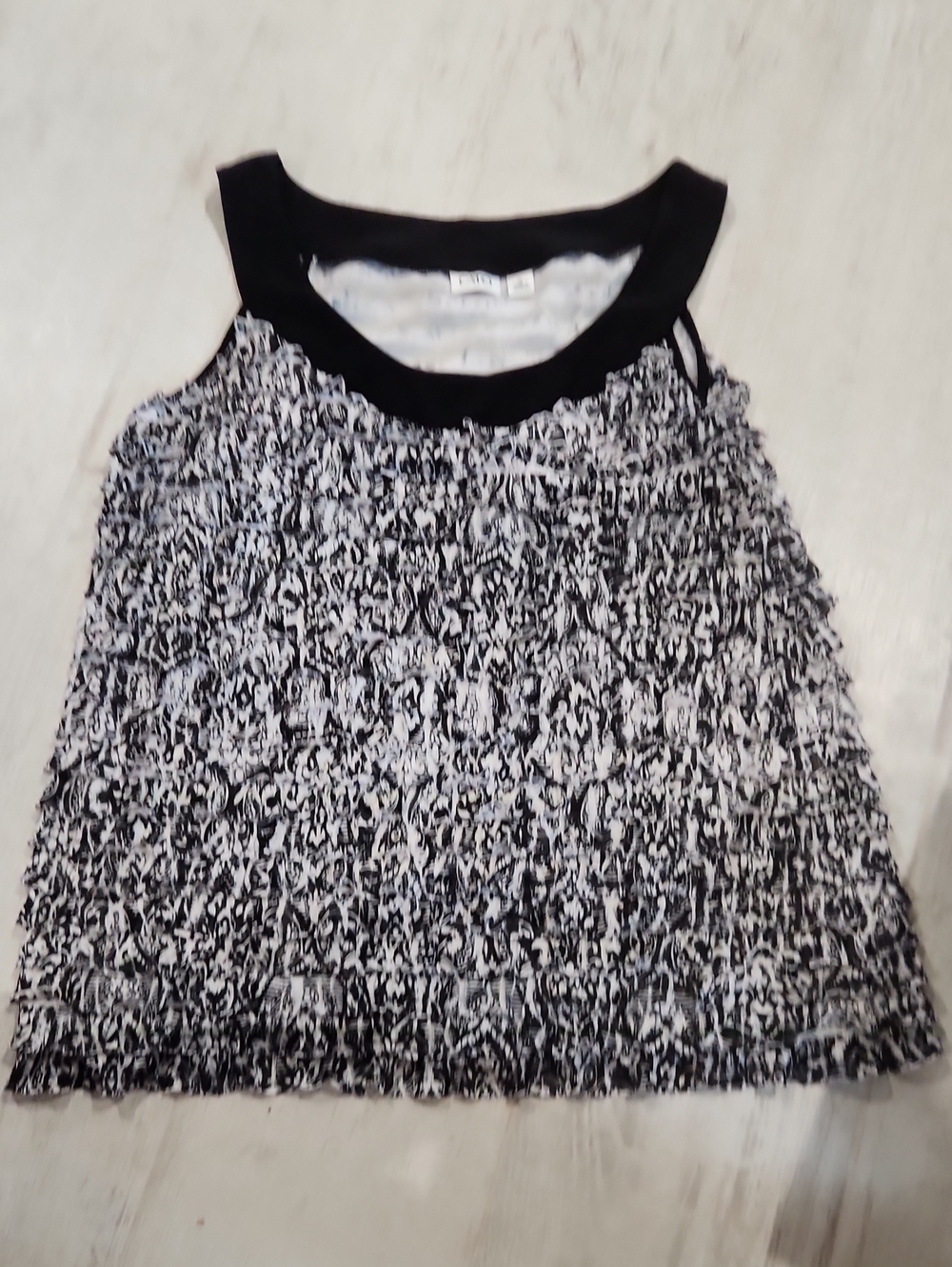 Black & White Ruffle Tank Top - Women's Stylish Sleeveless Top